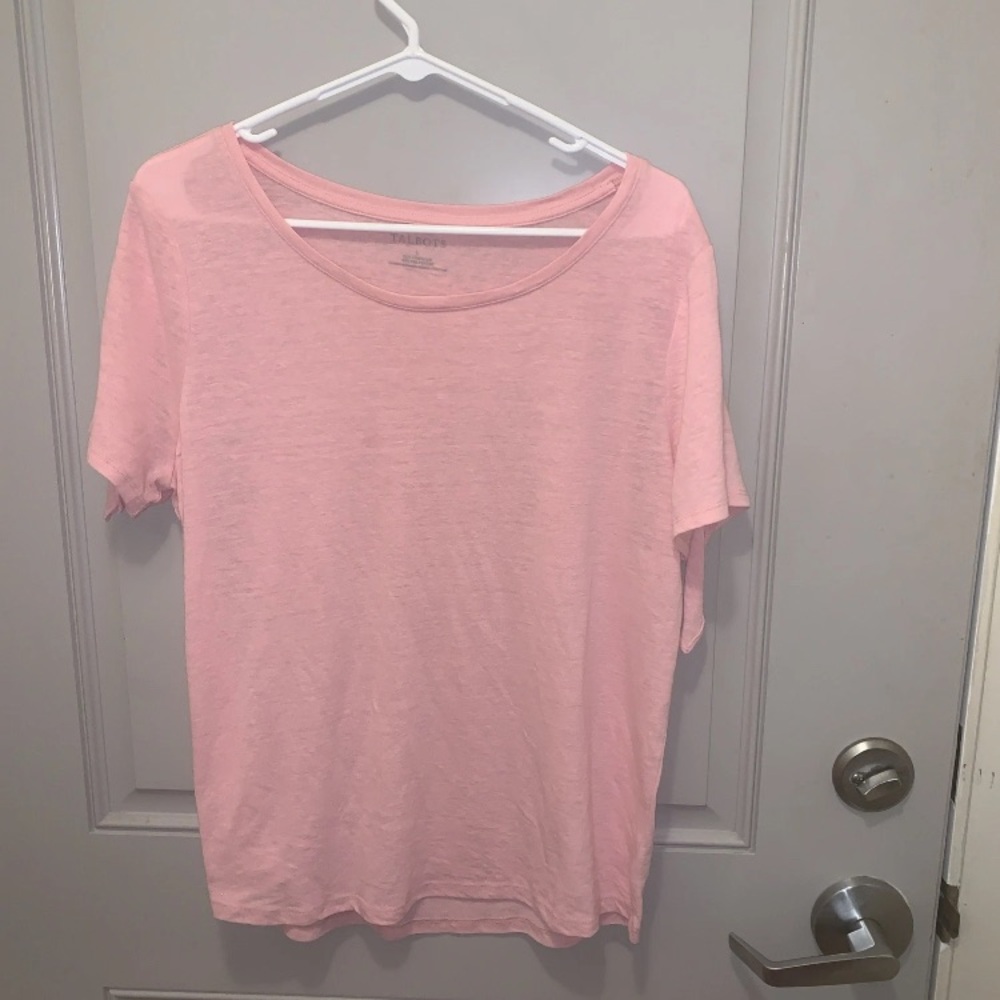 Talbots Women’s Pink Linen Tshirt Size L